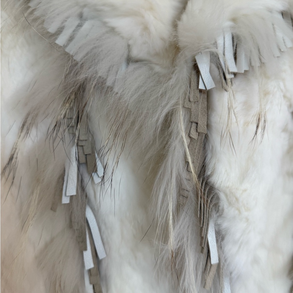 Cache Cream Rabbit and Raccoon Fur Teddy Jacket - Picture 2 of 8